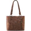 imageWrangler Distressed Tote Bag for Women Western Purse Multi Pockets Handbags and Shoulder BagBraidedcoffee Bean