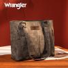 imageWrangler Distressed Tote Bag for Women Western Purse Multi Pockets Handbags and Shoulder BagBraidedfrost Grey