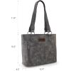 imageWrangler Distressed Tote Bag for Women Western Purse Multi Pockets Handbags and Shoulder BagBraidedfrost Grey