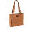 imageWrangler Distressed Tote Bag for Women Western Purse Multi Pockets Handbags and Shoulder BagBraidedindian Tan