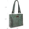 imageWrangler Distressed Tote Bag for Women Western Purse Multi Pockets Handbags and Shoulder BagBraidedolive Green