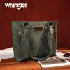 imageWrangler Distressed Tote Bag for Women Western Purse Multi Pockets Handbags and Shoulder BagBraidedolive Green