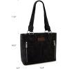 imageWrangler Distressed Tote Bag for Women Western Purse Multi Pockets Handbags and Shoulder BagBraidedrich Black