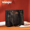 imageWrangler Distressed Tote Bag for Women Western Purse Multi Pockets Handbags and Shoulder BagBraidedrich Black