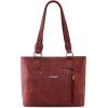 imageWrangler Distressed Tote Bag for Women Western Purse Multi Pockets Handbags and Shoulder BagBraidedrusty Red