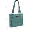 imageWrangler Distressed Tote Bag for Women Western Purse Multi Pockets Handbags and Shoulder BagBraidedteal Blue