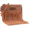 imageWrangler Crossbody Small Purse for Women Wristlet Fringe Bag Western PurseAngel Light Brown