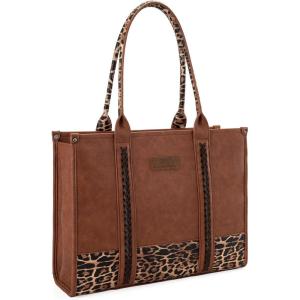 imageMontana West  Wrangler Tote Bag for Women Western Cow Print Purse Designer Top Handle HandbagsL Lepard