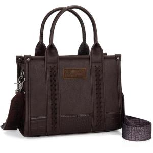 imageMontana West  Wrangler Tote Bag for Women Western Cow Print Purse Designer Top Handle HandbagsM Coffeeguitar Strap