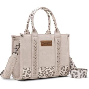 imageMontana West  Wrangler Tote Bag for Women Western Cow Print Purse Designer Top Handle HandbagsM Lepard Beigeguitar Strap