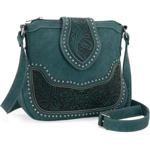 imageMontana West Floral Tooling Crossbody Bags for Women Country Western Crossbody Shoulder Purse with Adjustable Strap