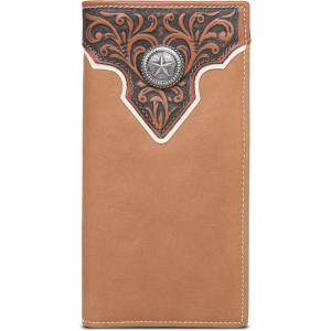 imageMontana West Genuine Leather Tooled Mens Wallet Western Bifold Wallet MWLW043BR