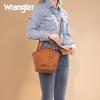 imageMontana West Wrangler Small Tote Bag for Women Distressed Shoulder Purse Woven Handle Crossbody Bags with Adjustable StrapAlight Brown