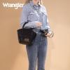 imageMontana West Wrangler Small Tote Bag for Women Distressed Shoulder Purse Woven Handle Crossbody Bags with Adjustable StrapBlack