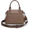 imageWrangler Towtone Satchel Handbags for Women Top Handle Medium Tote Bag and Designer Crossbody BagDeepcoffee