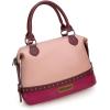 imageWrangler Towtone Satchel Handbags for Women Top Handle Medium Tote Bag and Designer Crossbody BagPinkmix
