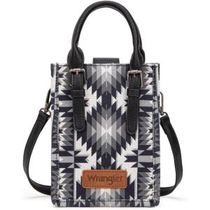 imageWrangler Small Crossbody Bags for Women Aztec Cow Print Small Western Purse and Mini HandbagAngelblack