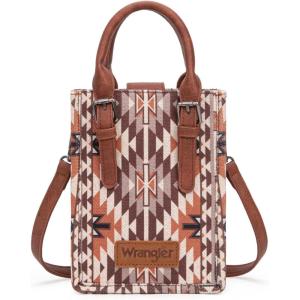 imageWrangler Small Crossbody Bags for Women Aztec Cow Print Small Western Purse and Mini HandbagAngelbrown