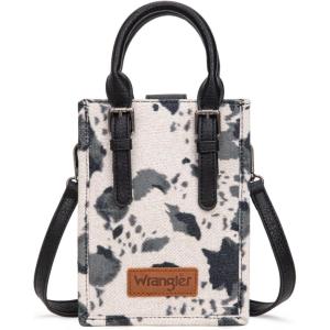 imageWrangler Small Crossbody Bags for Women Aztec Cow Print Small Western Purse and Mini HandbagAngelcowblack