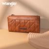 imageWrangler Minimalist Wallet for Women Credit Card Wallet Ladies Travel Wallets Monederos de Mujer Card Cases ampamp Money Organizers with Smooth Zippers TanQuilted  Brown