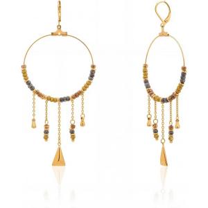 imageMontana West Wangler Dangle Earrings for Women Natural Stone Hoop Earrings Fashion Dainty JewelryGrey