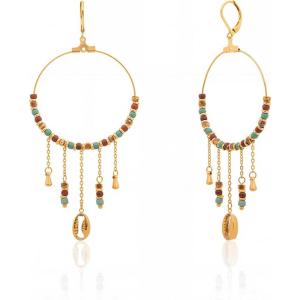 imageMontana West Wangler Dangle Earrings for Women Natural Stone Hoop Earrings Fashion Dainty JewelryMulti