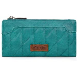 imageWrangler Minimalist Wallet for Women Credit Card Wallet Ladies Travel Wallets Monederos de Mujer Card Cases ampamp Money Organizers with Smooth Zippers TanQuilted  Turquoise