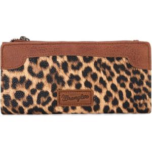 imageWrangler Minimalist Wallet for Women Credit Card Wallet Ladies Travel Wallets Monederos de Mujer Card Cases ampamp Money Organizers with Smooth Zippers TanLeopardNatural