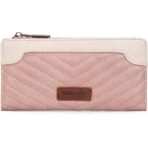 imageWrangler Minimalist Wallet for Women Credit Card Wallet Ladies Travel Wallets Monederos de Mujer Card Cases ampamp Money Organizers with Smooth Zippers TanTan  Pink