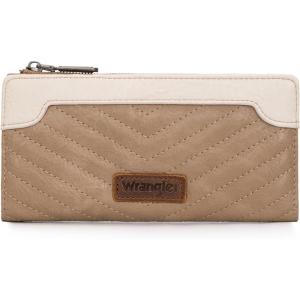 imageWrangler Minimalist Wallet for Women Credit Card Wallet Ladies Travel Wallets Monederos de Mujer Card Cases ampamp Money Organizers with Smooth Zippers TanApricot  Khaki
