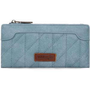 imageWrangler Minimalist Wallet for Women Credit Card Wallet Ladies Travel Wallets Monederos de Mujer Card Cases ampamp Money Organizers with Smooth Zippers TanQuilted  Jeans Blue