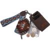 imageWrangler Western Keychain Wristlet Wallets for Women Retro Dual Pouch Wristlet Credit Card Holder Wallet with Zipper Pocket WG2214W0051BKAngel Coffee