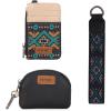 imageWrangler Western Keychain Wristlet Wallets for Women Retro Dual Pouch Wristlet Credit Card Holder Wallet with Zipper Pocket WG2214W0051BKAztecBlack