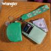 imageWrangler Western Keychain Wristlet Wallets for Women Retro Dual Pouch Wristlet Credit Card Holder Wallet with Zipper Pocket WG2214W0051BKAztecLightgreen