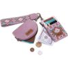 imageWrangler Western Keychain Wristlet Wallets for Women Retro Dual Pouch Wristlet Credit Card Holder Wallet with Zipper Pocket WG2214W0051BKAztecPurple