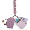 imageWrangler Western Keychain Wristlet Wallets for Women Retro Dual Pouch Wristlet Credit Card Holder Wallet with Zipper Pocket WG2214W0051BKAztecPurple