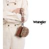 imageWrangler Western Keychain Wristlet Wallets for Women Retro Dual Pouch Wristlet Credit Card Holder Wallet with Zipper Pocket WG2214W0051BKRetro Brown