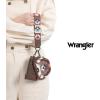 imageWrangler Western Keychain Wristlet Wallets for Women Retro Dual Pouch Wristlet Credit Card Holder Wallet with Zipper Pocket WG2214W0051BKSherpa Coffee