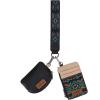 imageWrangler Western Keychain Wristlet Wallets for Women Retro Dual Pouch Wristlet Credit Card Holder Wallet with Zipper Pocket WG2214W0051BKAztecBlack