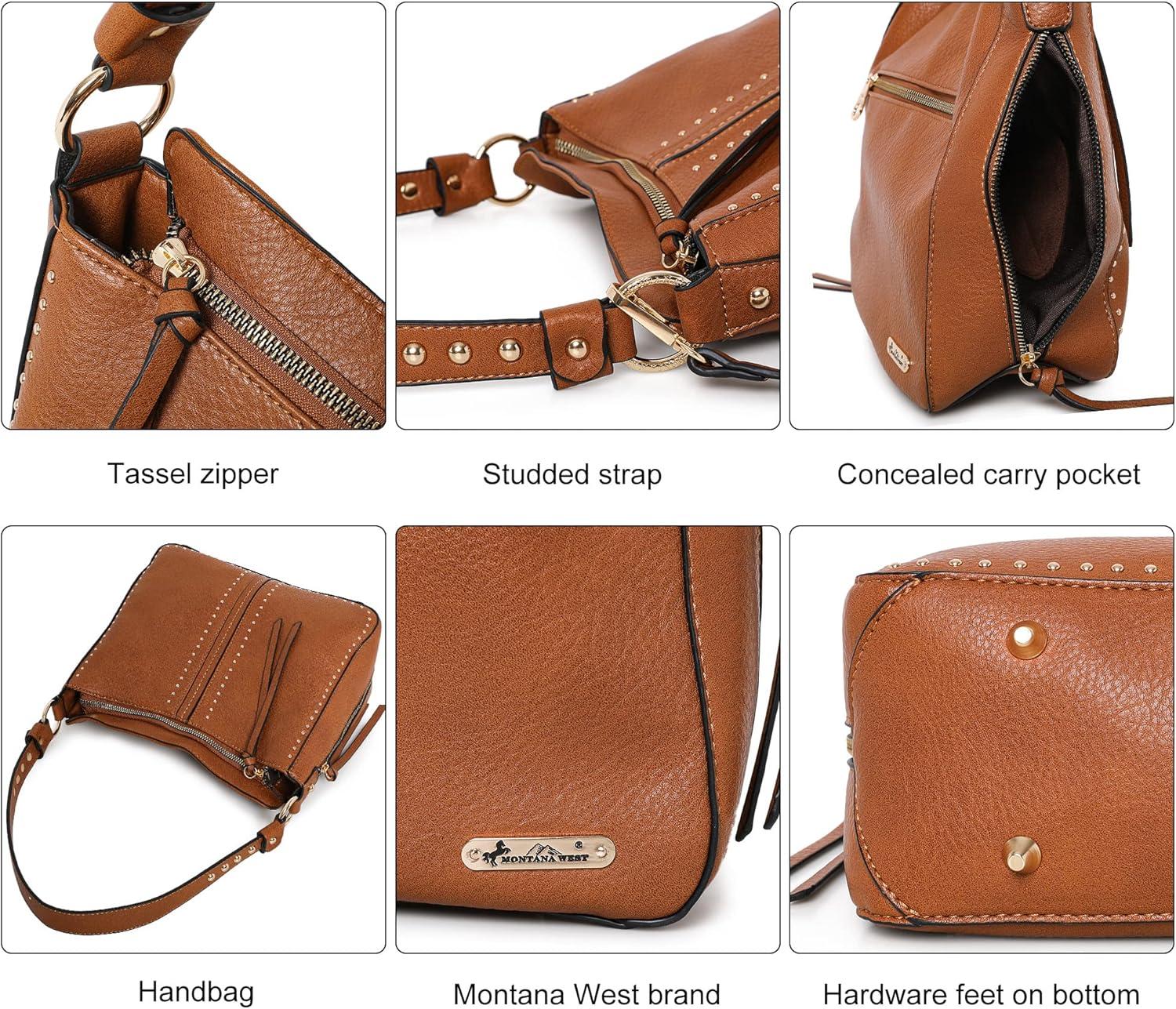 imageMontana West Purse Hobo Bags for Women Handbags Leather Cross Body Purses Totes Bag Brown
