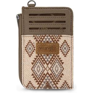 imageMontana West Wrangler Credit Card Holder Aztec Slim Wallet Keychain for Women Western Purse GiftsAztec Coffee