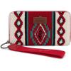 imageMontana West Wrangler Wristlet Wallet Western Wallets for Women Aztec Knitted Womens Wallet Large Capacity Ladies Wallet RFID Clutch Purse Credit Card Holder for WomenBurgundy