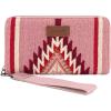 imageMontana West Wrangler Wristlet Wallet Western Wallets for Women Aztec Knitted Womens Wallet Large Capacity Ladies Wallet RFID Clutch Purse Credit Card Holder for WomenAngel Hot Pink