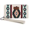 imageMontana West Wrangler Wristlet Wallet Western Wallets for Women Aztec Knitted Womens Wallet Large Capacity Ladies Wallet RFID Clutch Purse Credit Card Holder for WomenBeige