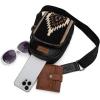 imageWrangler Aztec Sling Bag for Women Western Knitted Crossbody Purse and Chest Bag With Adjustable StrapAztec Black