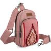 imageWrangler Aztec Sling Bag for Women Western Knitted Crossbody Purse and Chest Bag With Adjustable StrapAztechot Pink