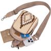 imageWrangler Aztec Sling Bag for Women Western Knitted Crossbody Purse and Chest Bag With Adjustable StrapAzteckhaki