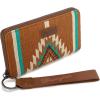 imageMontana West Wrangler Wristlet Wallet Western Wallets for Women Aztec Knitted Womens Wallet Large Capacity Ladies Wallet RFID Clutch Purse Credit Card Holder for WomenAngel Brown
