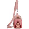 imageWrangler Aztec Sling Bag for Women Western Knitted Crossbody Purse and Chest Bag With Adjustable StrapAztechot Pink