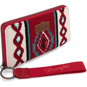 imageMontana West Wrangler Wristlet Wallet Western Wallets for Women Aztec Knitted Womens Wallet Large Capacity Ladies Wallet RFID Clutch Purse Credit Card Holder for WomenBurgundy